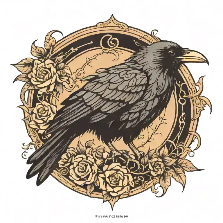 raven tattoo design idea