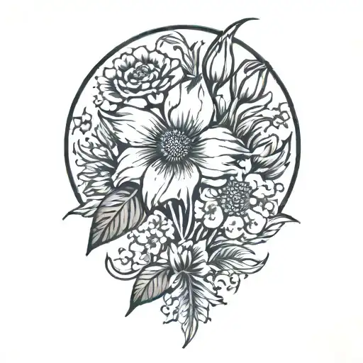 wildflower tattoo design idea