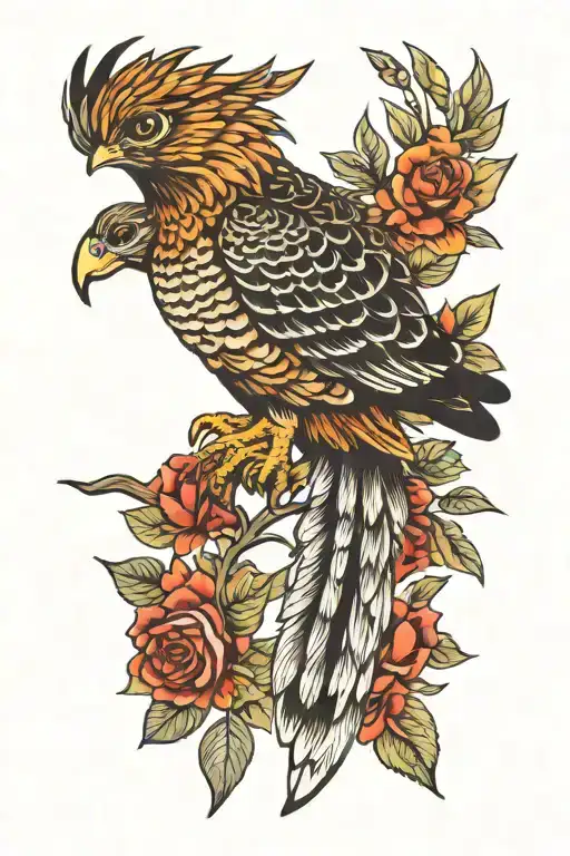 hawk tattoo design idea