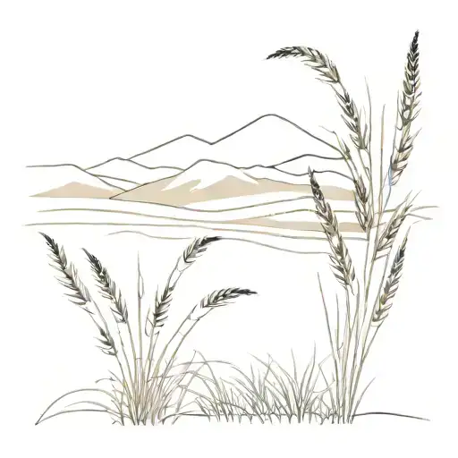 Combine The Saskatchewan Landscape With Foxtail Barley tattoo design idea