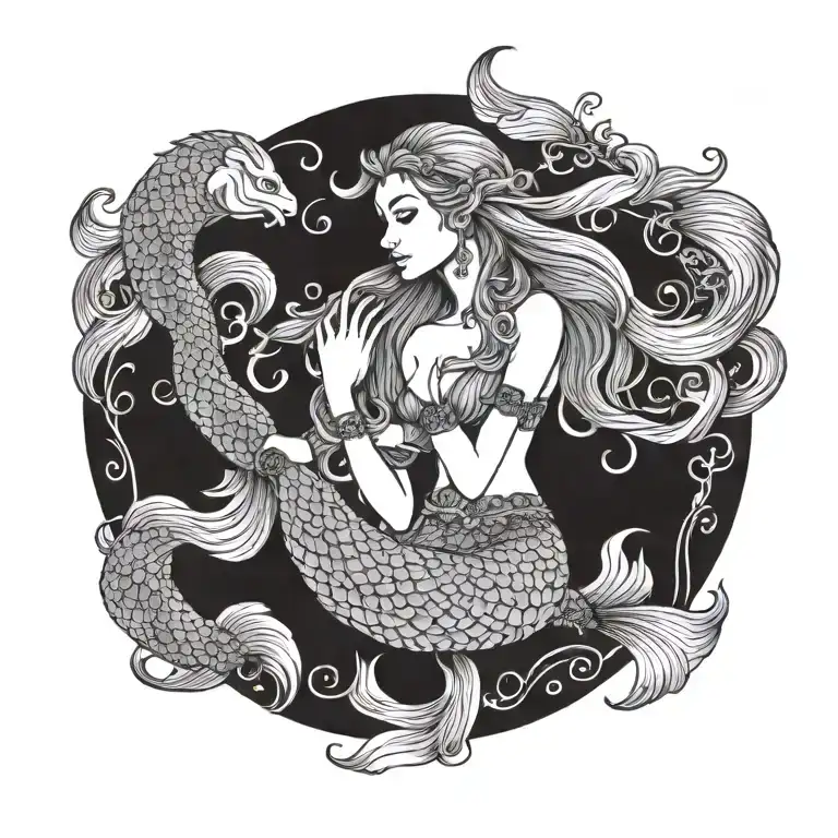 mermaid tattoo design idea