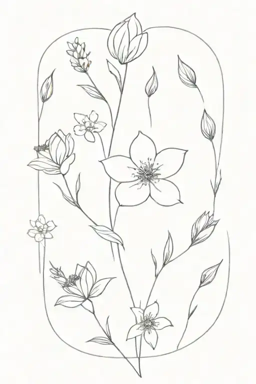 The Birth Flowers Of February, March, April, May, September, And November tattoo design idea