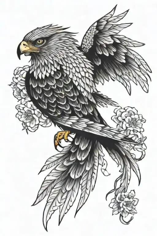 hawk tattoo design idea