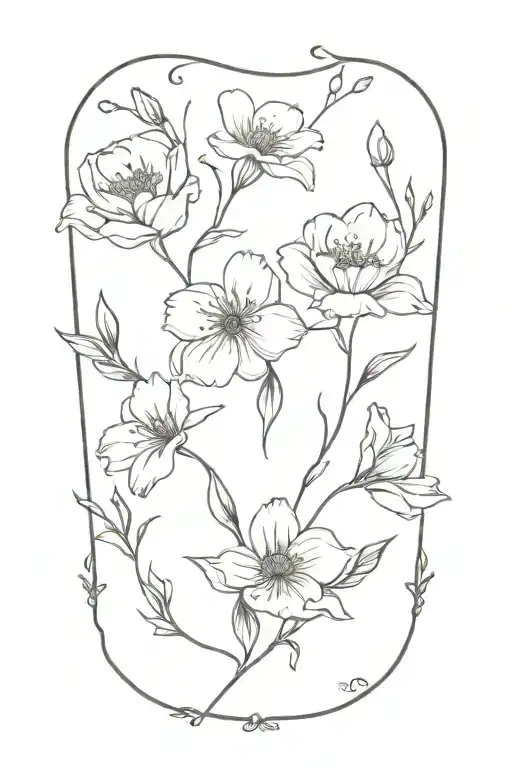 The Birth Flowers Of February, March, April, May, September, And November tattoo design idea