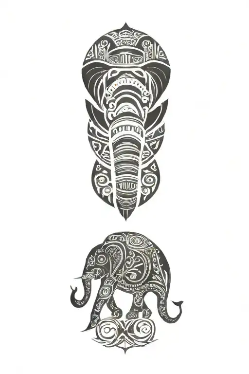 elephant tattoo design idea