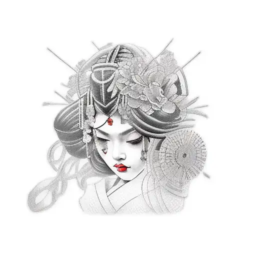 Geisha Tattoo Design by ThereseDrawings on DeviantArt