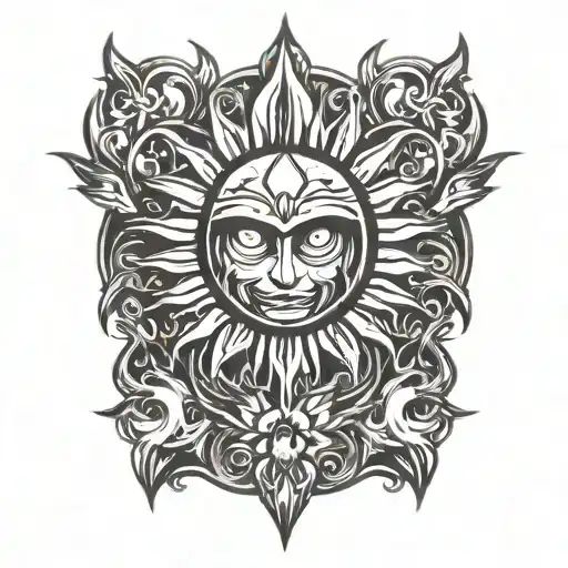 sun tattoo design idea