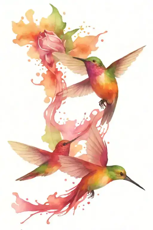 hummingbird tattoo design idea