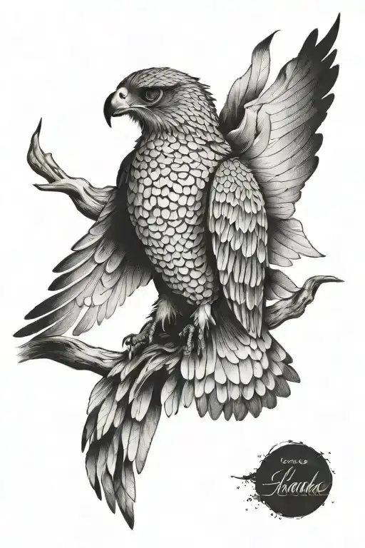 hawk tattoo design idea