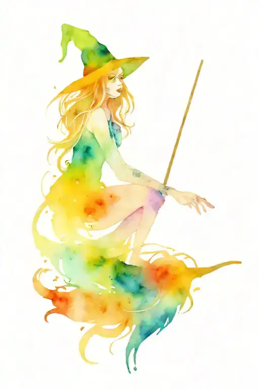 witch tattoo design idea