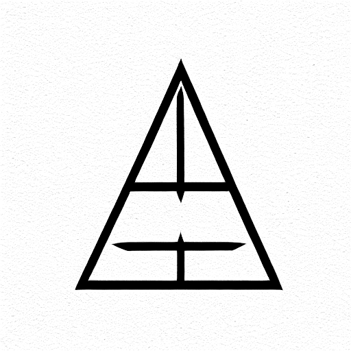 Design a minimalist yet meaningful tattoo featuring a subtle fusion of the  Pyramids of Giza and