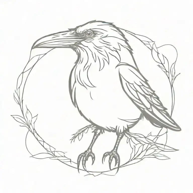 raven tattoo design idea