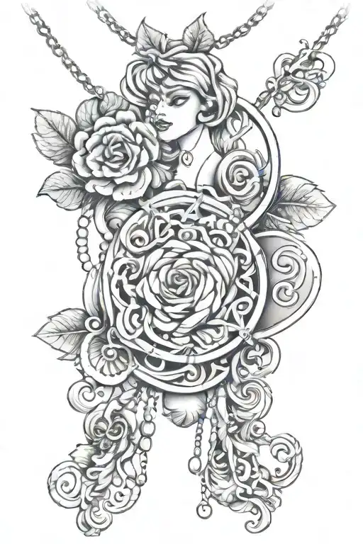 necklace tattoo design idea