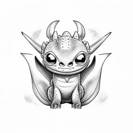 Toothless, How to Train a Dragon, Cute, Funkopop tattoo design idea