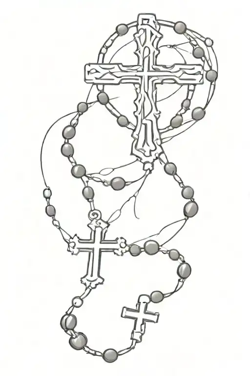 rosary tattoo design idea
