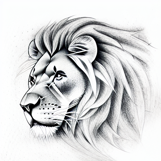 Black And Grey Lion Tattoo