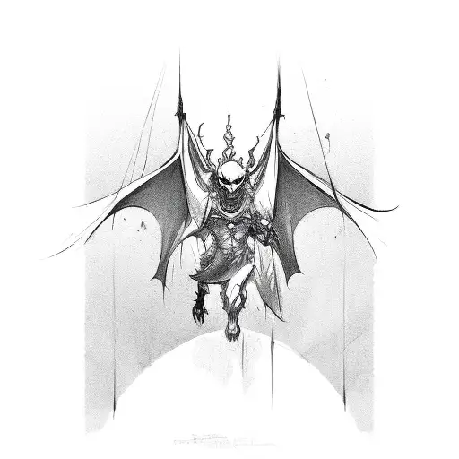 Bat Vampire Tattoo Vector Images (over 600)
