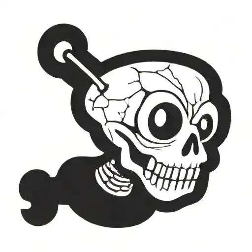 Funny skull flash tattoo design idea