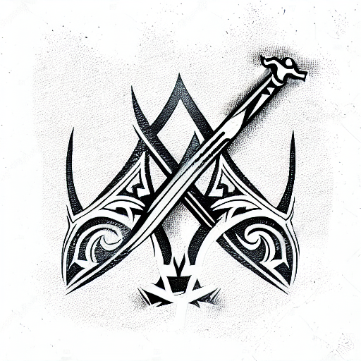 Sketch Sword Tattoo Idea - BlackInk AI