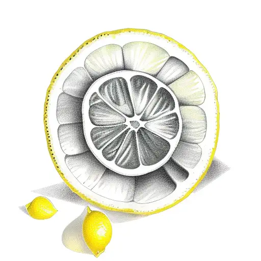 lemon on a branch tattoo design idea