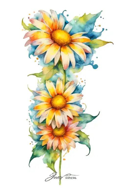 daisy tattoo design idea