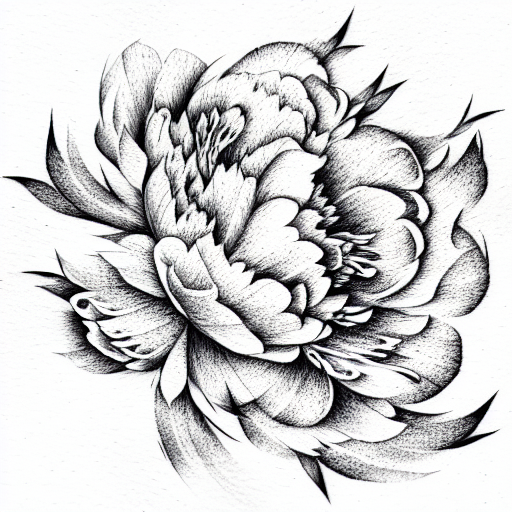 Peony tattoo design idea
