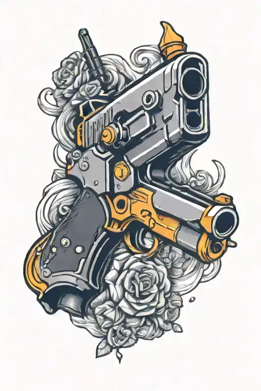 gun tattoo design idea