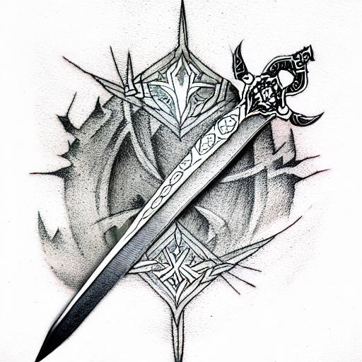 Sketch Sword Tattoo Idea - BlackInk AI