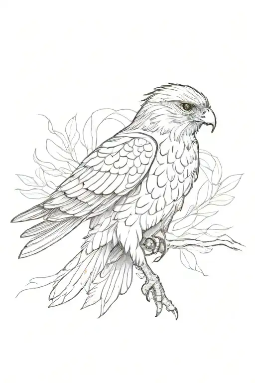 hawk tattoo design idea