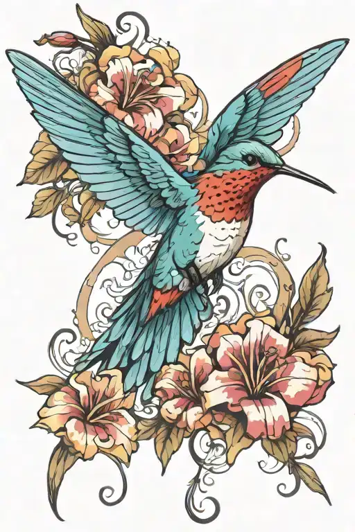 hummingbird tattoo design idea