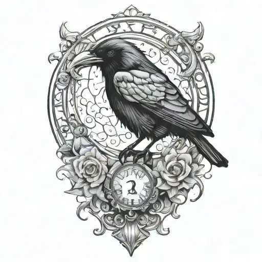 raven tattoo design idea