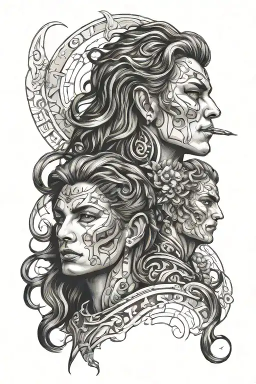 gemini tattoo design idea