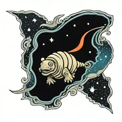 Tardigrade in space tattoo design idea