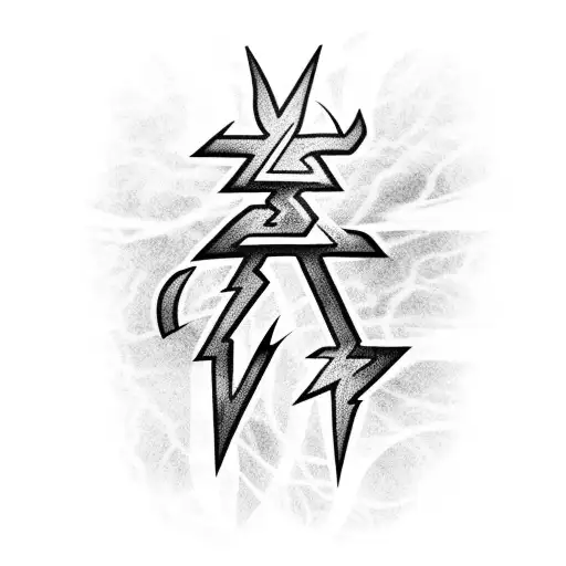 Black and Grey Lightning Bolt Sketch Of A Tattoo With Tattoo Idea   BlackInk