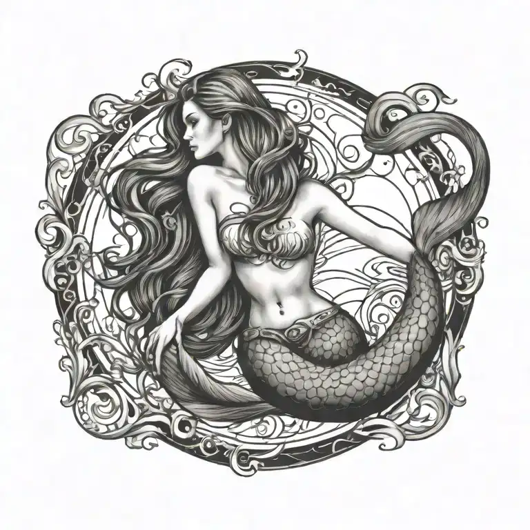 mermaid tattoo design idea