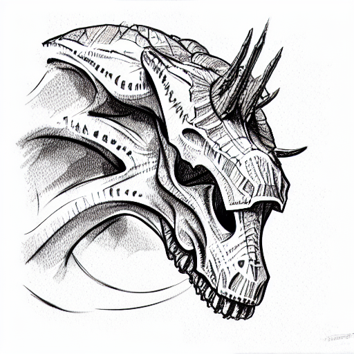Triceratop Dinosaur Skull tattoo design idea