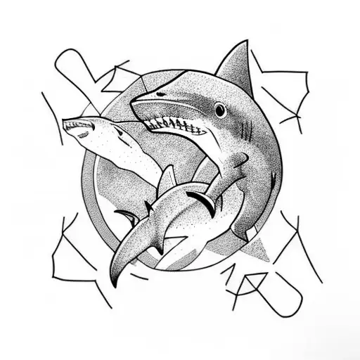 geometric shark tattoo  Tattoos Geometric tattoo Geometric