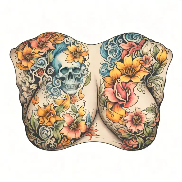 breast tattoo design idea