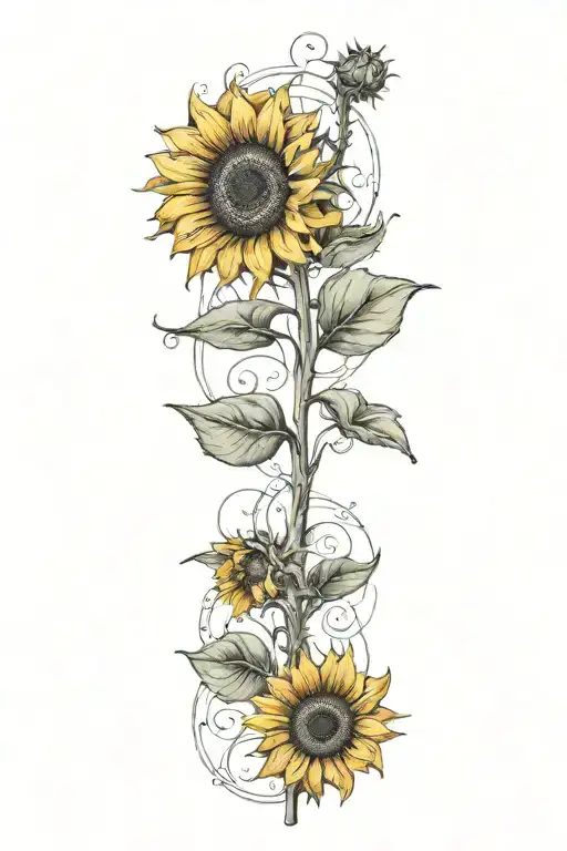 sunflower tattoo design idea
