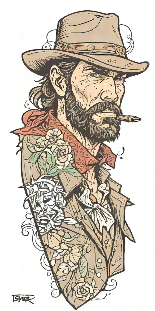 Arthur Morgan red dead redemption 2 tattoo design idea