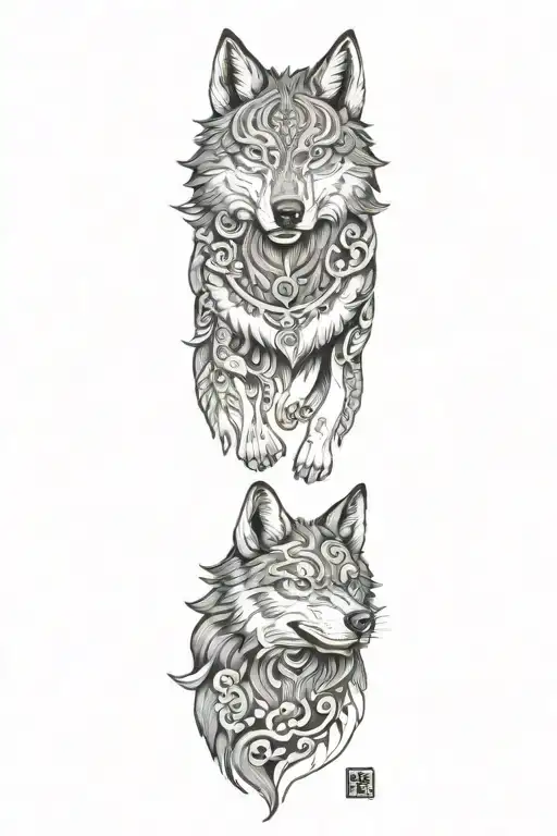wolf tattoo design idea