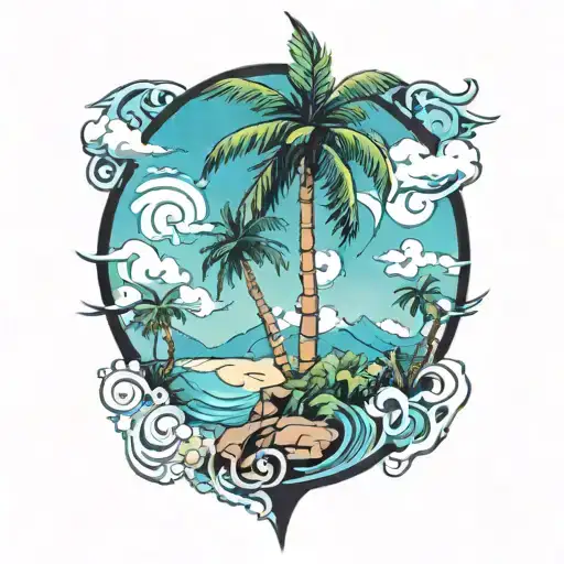 palm-tree tattoo design idea