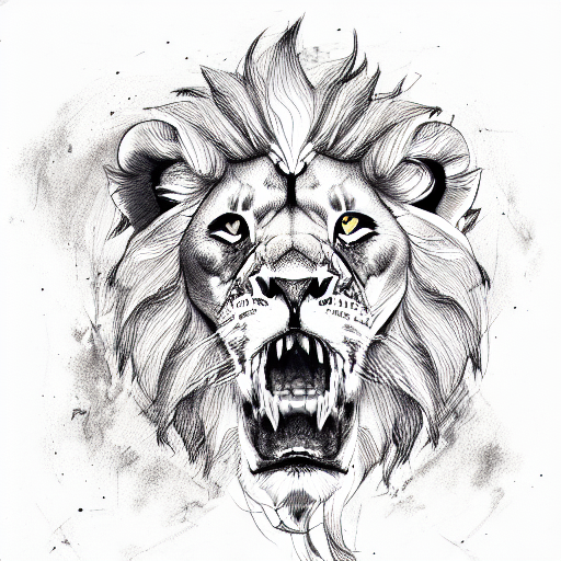 lion with the word ben tattoo design idea