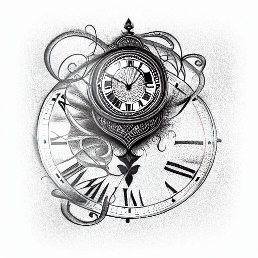 Realism "Clock" Tattoo Idea - BlackInk AI