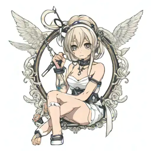 bdsm anime cute girl tattoo design idea