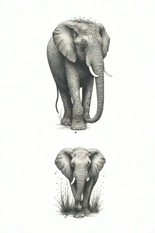 elephant tattoo design idea