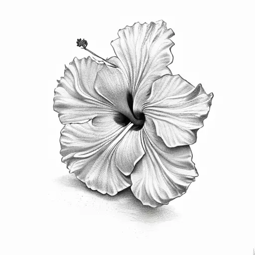 Premium Vector | Black tropical exotic hibiscus flowers tattoo silhouette  drawing illustration.hawaiian stencil