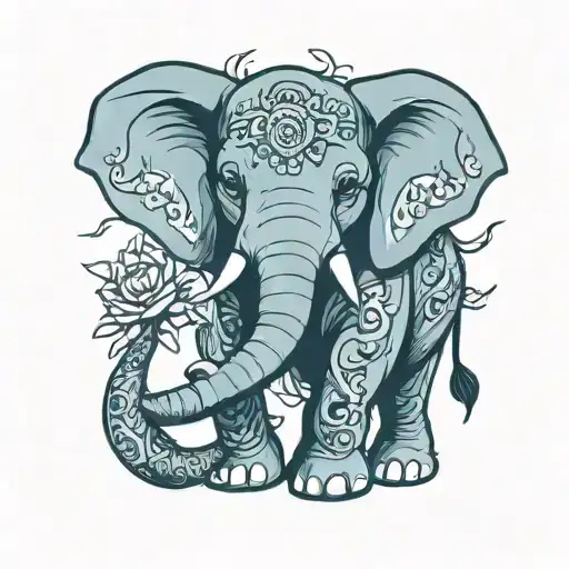 elephant tattoo design idea