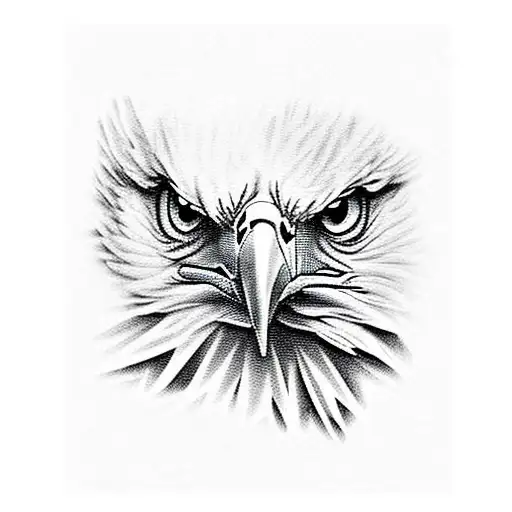 a snarling eagle face. a hand drawn illustration of a wild animal head.  line art drawing for emblem, poster, sticker, tattoo, etc Stock Photo -  Alamy