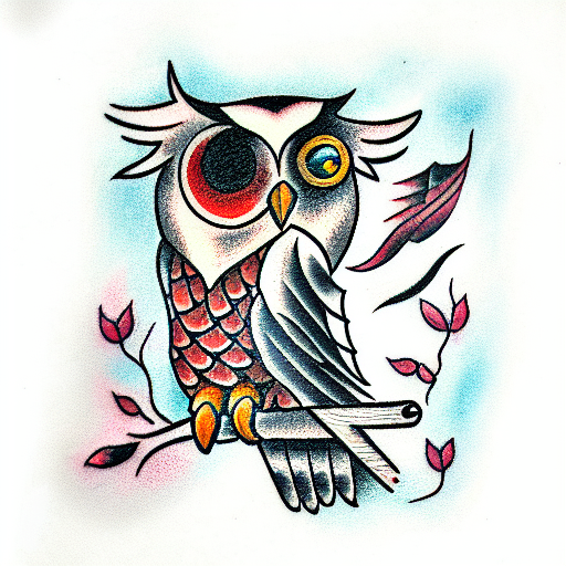 Share more than 81 traditional owl tattoo flash super hot  incdgdbentre